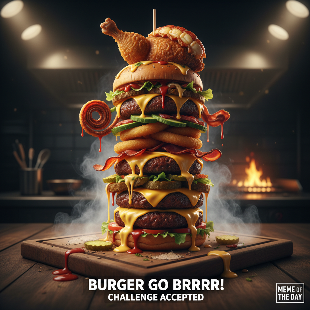 Viral Burger Meme Campaign — AI workflow template for social creatives