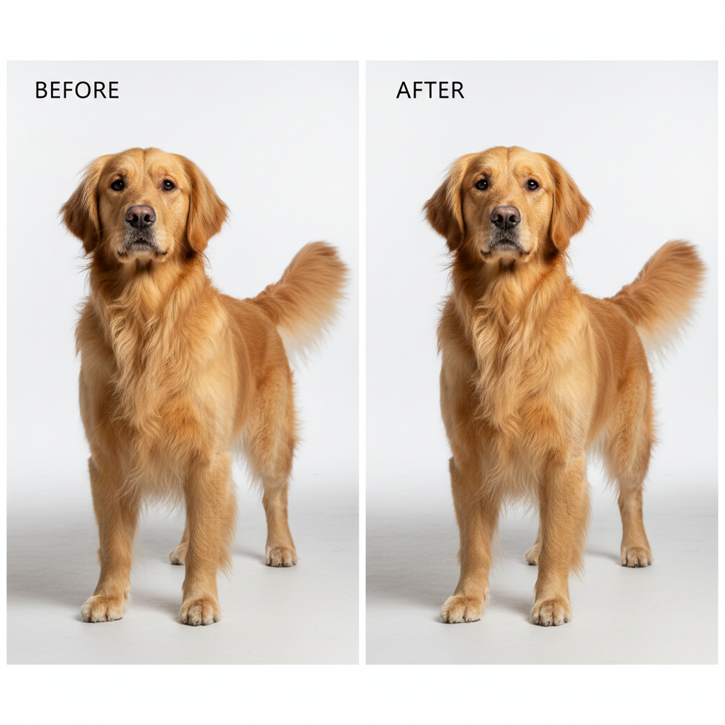 Pet Grooming Before & After — AI workflow template for social creatives
