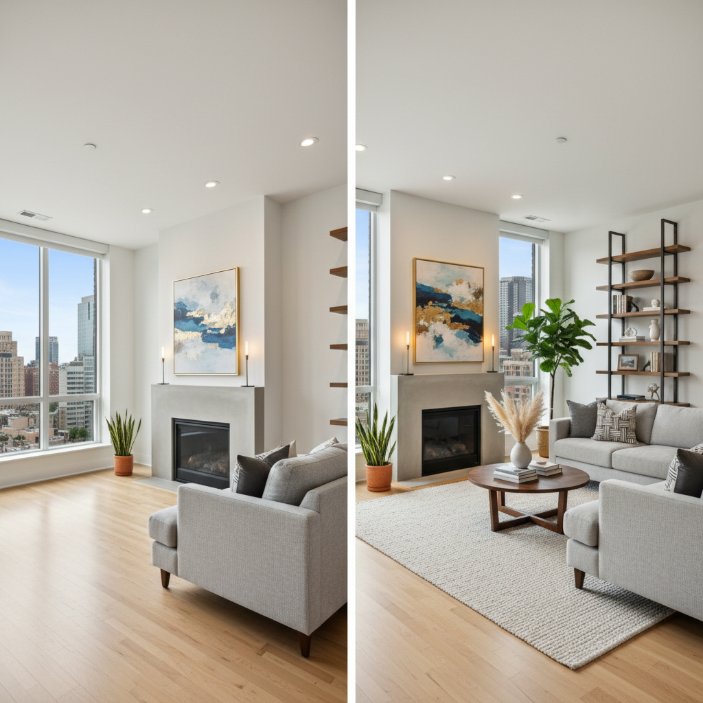 Virtual Home Staging Portfolio — AI workflow template for product imagery
